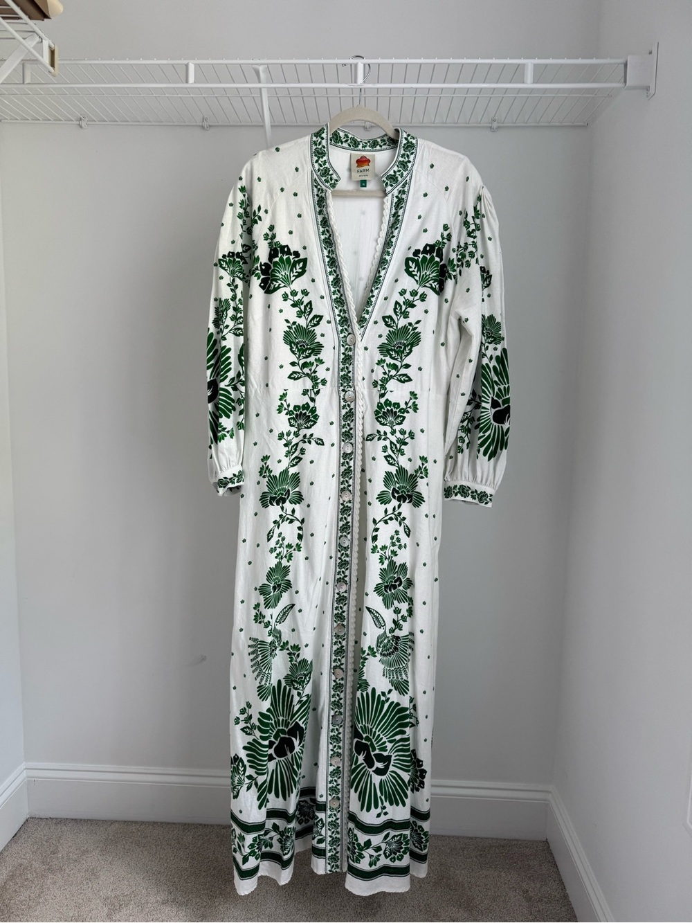NWOT FARM Rio Forest Soul Maxi Dress with Green Floral Print - Picture 5 of 12